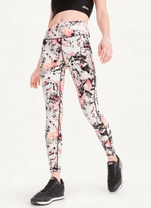 Pink Women's Dkny Printed Leggings | 9407RZYAN