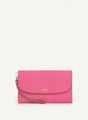 Pink Women's Dkny Sidney On A Chain Wallet | 6958CFOVQ