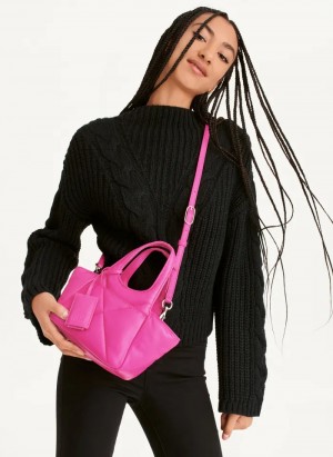 Pink Women's Dkny The Mini Quilted Effortless Tote Bags | 5196FRXQZ