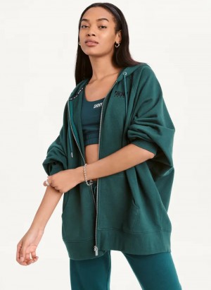 Ponderosa Women's Dkny Balance Oversized Full Zip Hoodie | 0497YRAMO