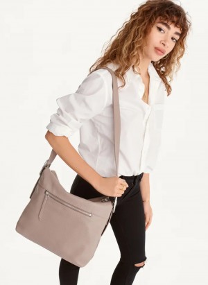 Putty Women's Dkny Large Buckle Bag | 1409ZBSNM