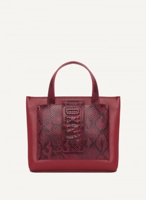 Python Scarlet Women's Dkny Uptown Exotic Leather Small Tote Bags | 1753VZOUP