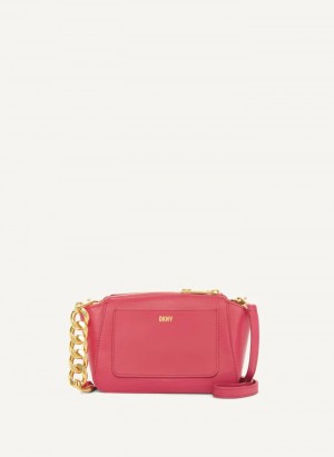 Red Women's Dkny Mini Dome Crossbody Bags | 7958JUYTD