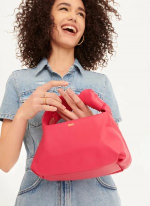 Red Women's Dkny Mini Modernist Knot Tote Bags | 0239FAYKM