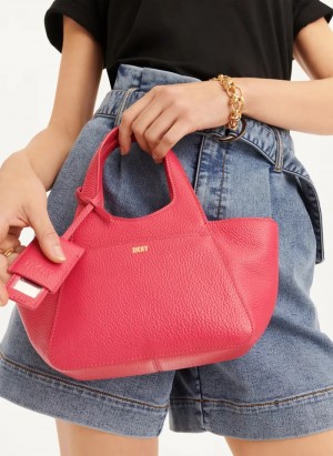 Red Women's Dkny The Mini Effortless Tote Bags | 8913XAFTD