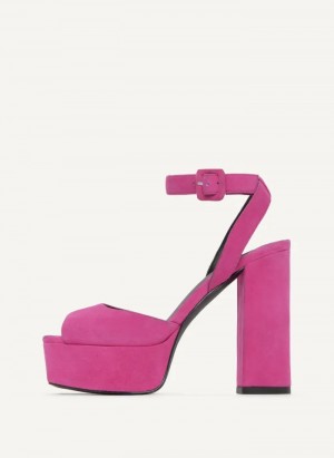 Rose Violet Women's Dkny Party Platform Sandals | 9481KZFQB