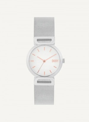 Silver Accessories Dkny Downtown Mesh Watch | 1970XRJWM