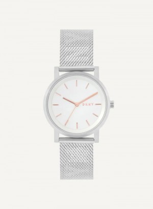 Silver Accessories Dkny Soho Logo Mesh Band Watch | 9286OGLMH