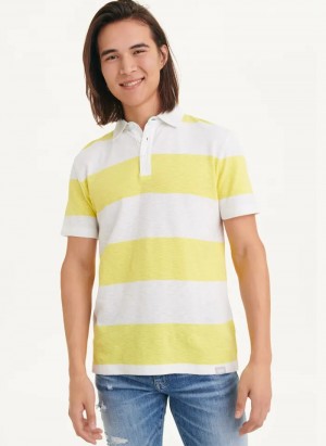 Sunflower Men's Dkny Rugby Stripe Polo Shirts | 8451FREMV