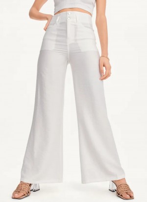 White Women's Dkny Crinkle Dressing Pants | 2860SFILX