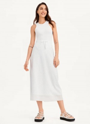 White Women's Dkny Pull On Maxi Skirt | 3879IRWHX