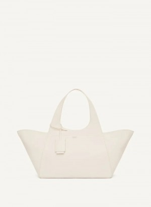 White Women's Dkny The Large Effortless Tote Bags | 1794BWRIH