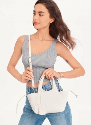 White Women's Dkny The Mini Effortless Tote Bags | 8140CRGBA