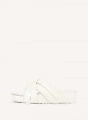 White Women's Dkny Vienna Puffy Strap Sandals | 9623KYCTS