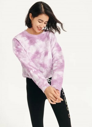 Wild Violet Women's Dkny Tie Dye Crew Neck Pullover | 2645LODRI