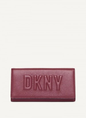 Wine Women's Dkny Continental Raised Logo Wallet | 1032PMCKQ