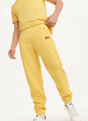 Yellow Men's Dkny French Terry Pants | 2381SHACQ