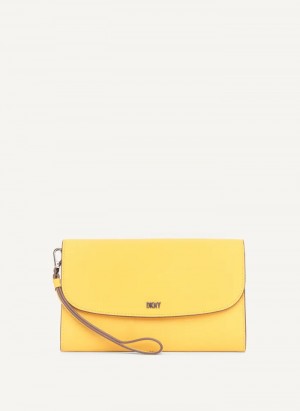 Yellow Women's Dkny Sidney On A Chain Wallet | 8360XUNBP