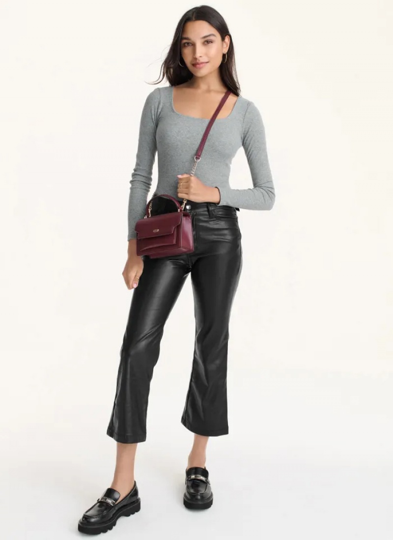 Aged Wine Women's Dkny Millie Leather Top Handle Crossbody Bags | 5169BVKCW