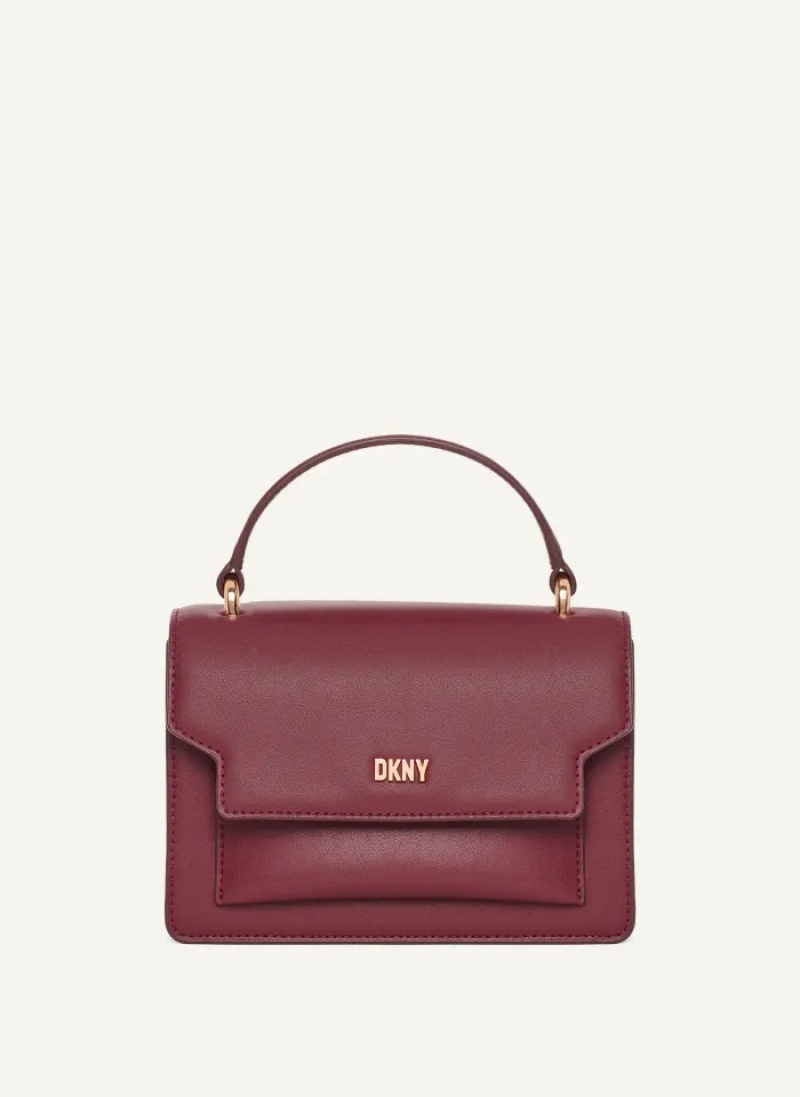 Aged Wine Women's Dkny Millie Leather Top Handle Crossbody Bags | 5169BVKCW