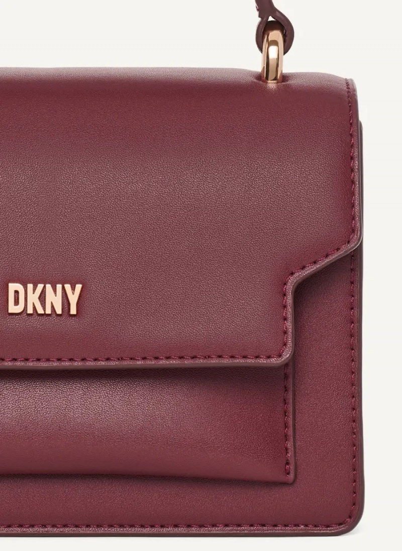 Aged Wine Women's Dkny Millie Leather Top Handle Crossbody Bags | 5169BVKCW