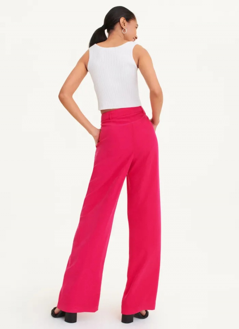 Amalfi Pink Women's Dkny Frosted Twill Pants | 3894KDFHE