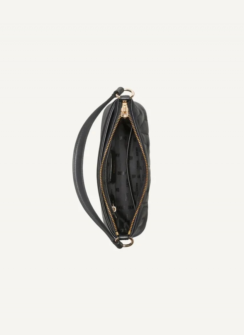 Black/Gold Women's Dkny Elsa Demi Crossbody Bags | 1870XBMUI