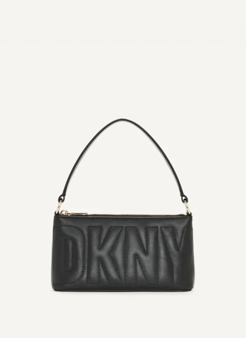 Black/Gold Women\'s Dkny Elsa Demi Crossbody Bags | 1870XBMUI