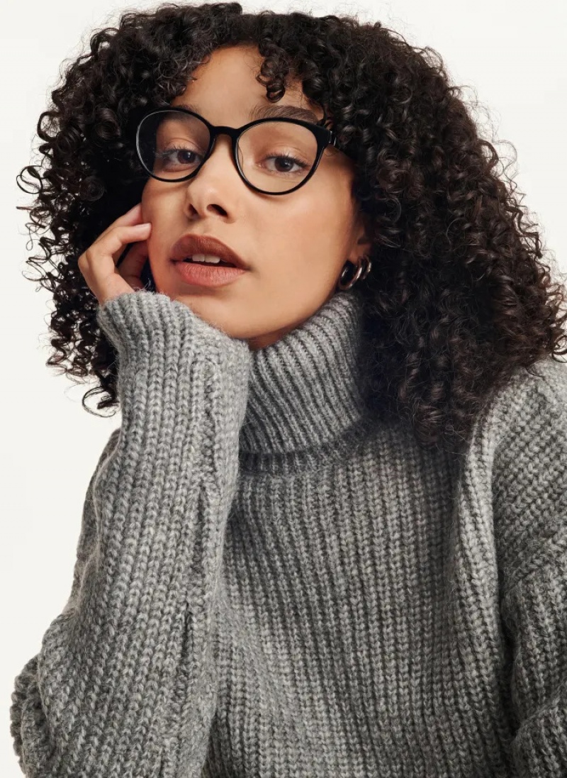 Black Accessories Dkny Round Glasses | 7043OCFMU