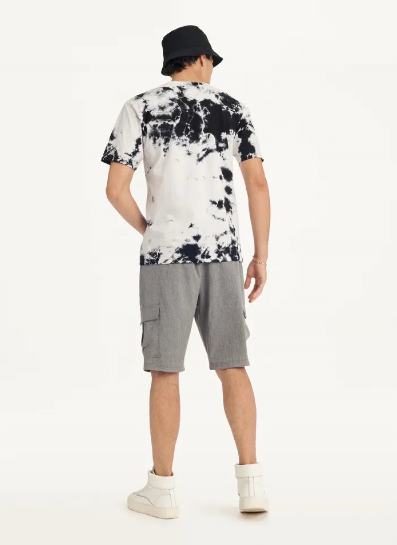 Black Men's Dkny Cloud Wash Logo T Shirts | 7984MDKWG