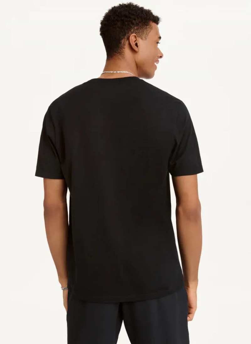 Black Men's Dkny DKNY Irregular Lines T Shirts | 4019KBHVA