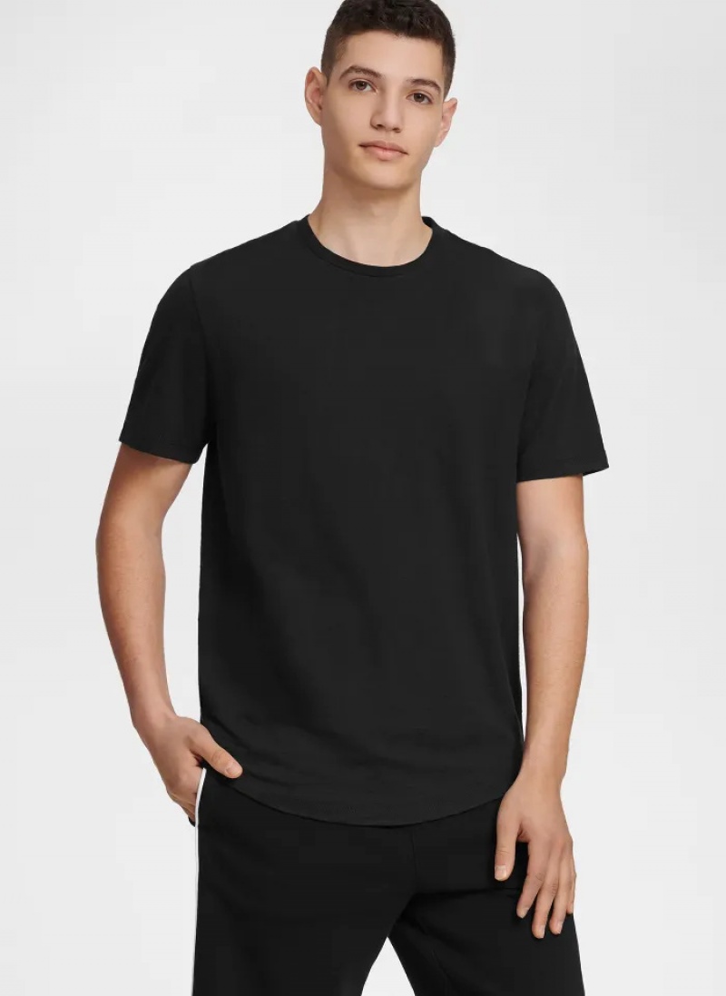 Black Men's Dkny Essential T Shirts | 2041GVITX