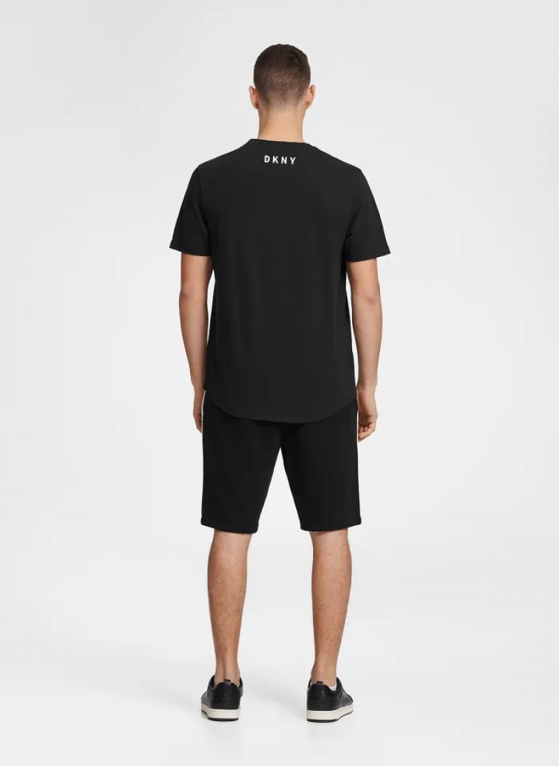 Black Men's Dkny Essential T Shirts | 2041GVITX