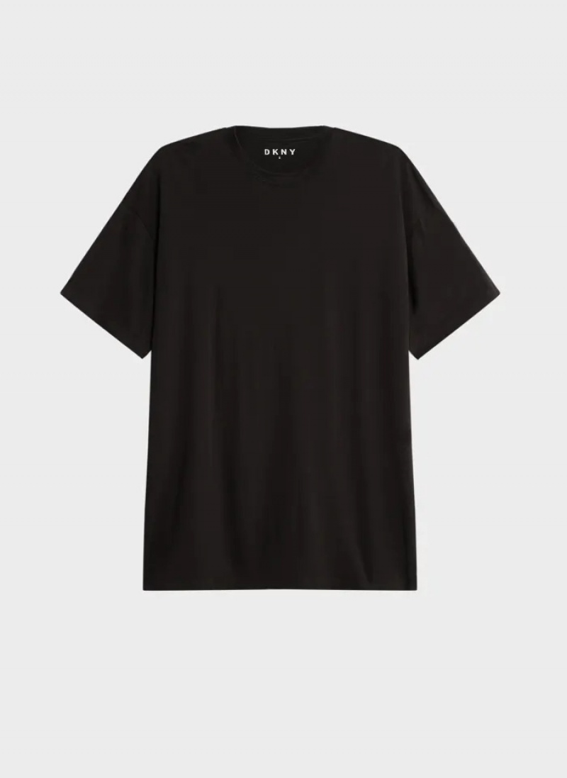 Black Men\'s Dkny Essential T Shirts | 2041GVITX