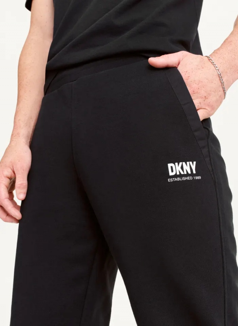 Black Men's Dkny French Terry Pants | 6720GAQOR