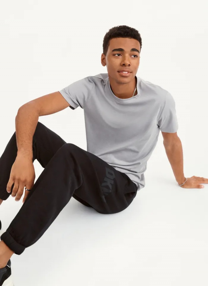 Black Men's Dkny Shadow Logo Jogger Pants | 5472DWMJE