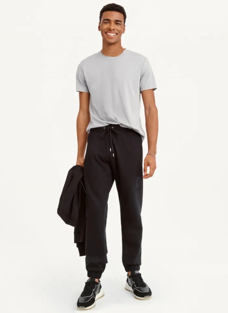 Black Men's Dkny Shadow Logo Jogger Pants | 5472DWMJE