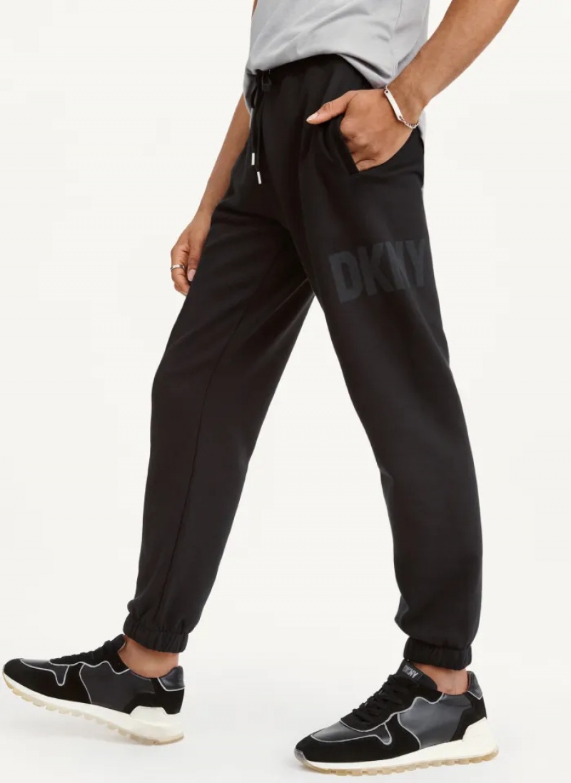 Black Men\'s Dkny Shadow Logo Jogger Pants | 5472DWMJE