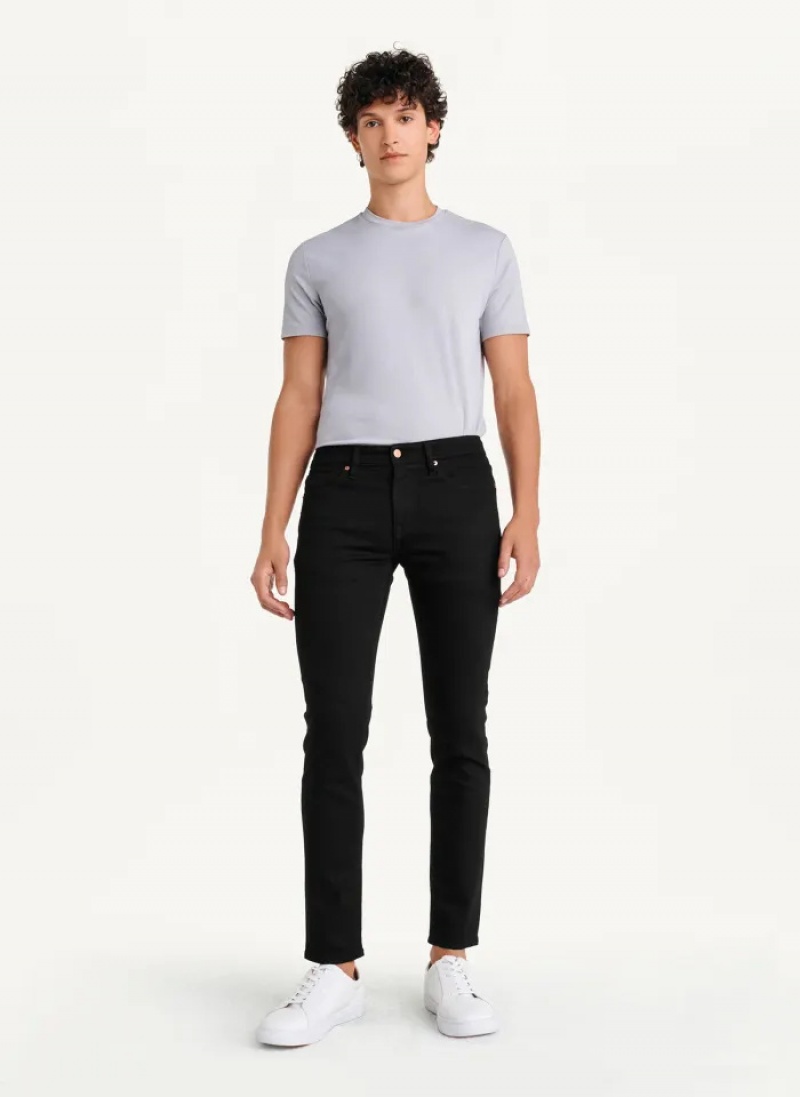 Black Men's Dkny Skinny Rinse Denim Jeans | 5148KHYDC