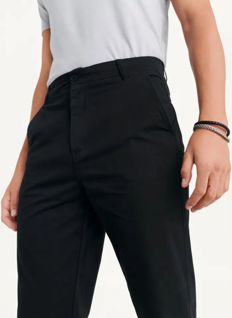 Black Men's Dkny Slim Chino Pants | 8531UQSOI