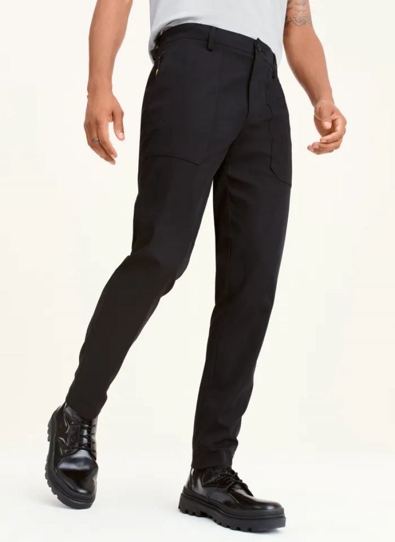 Black Men's Dkny Smart Fatigue Pants | 5398PZAGN