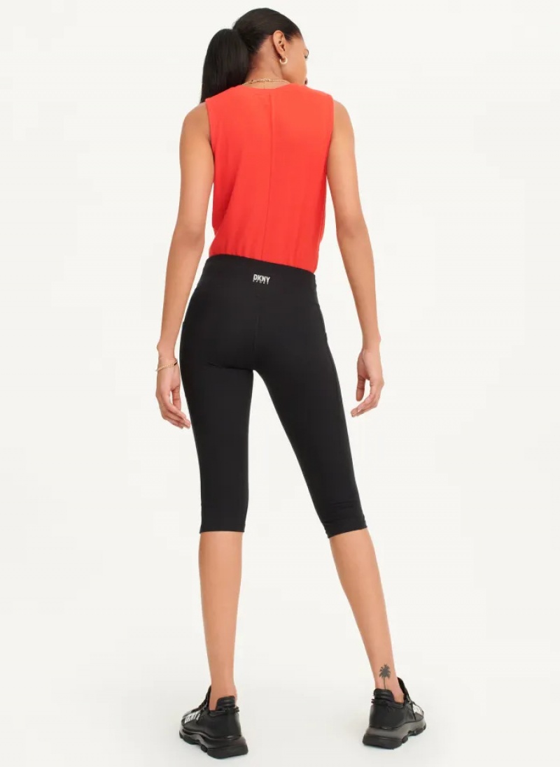 Black Women's Dkny Balance Compression Pedal Pusher Shorts | 1847BZSVF