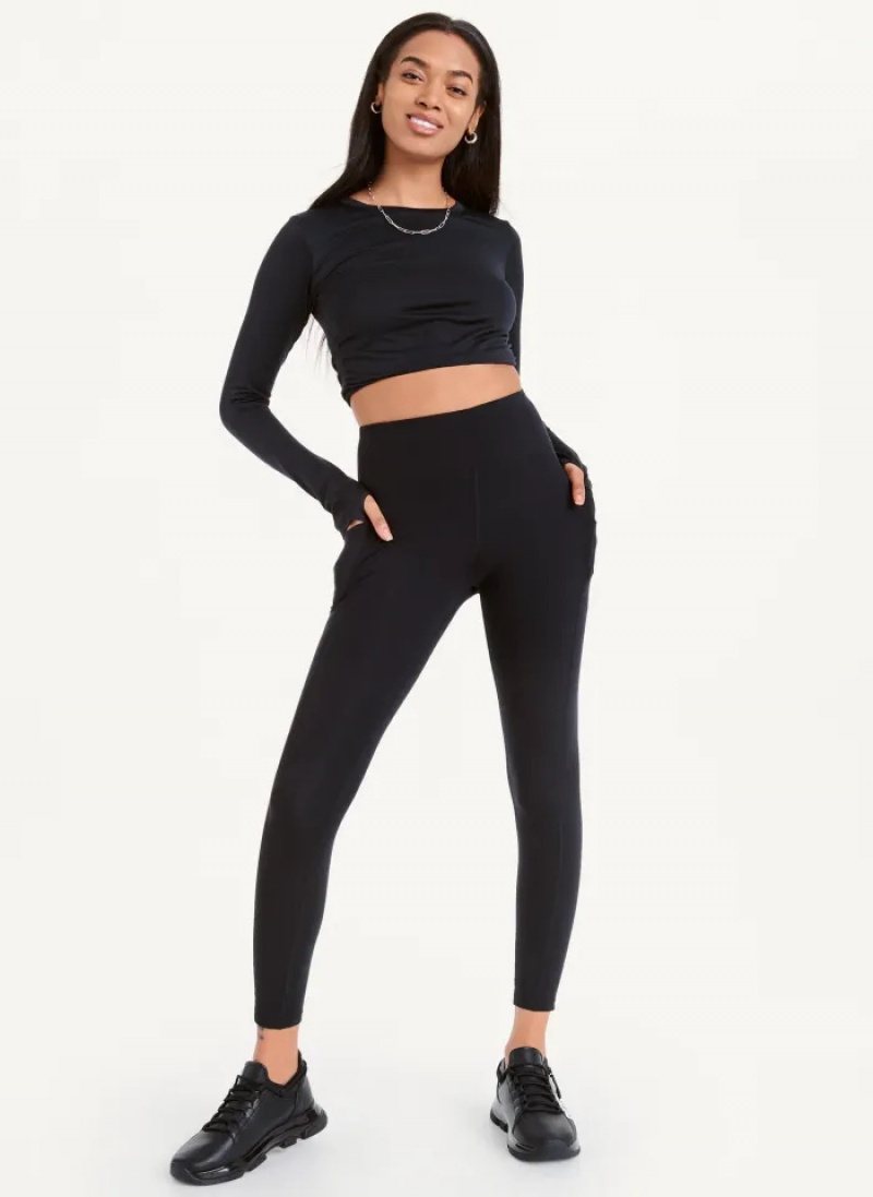 Black Women's Dkny Balance High Waist Leggings | 4750GREKC