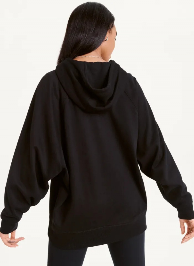 Black Women's Dkny Balance Oversized Full Zip Hoodie | 5124ODQVI