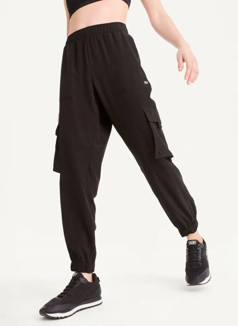 Black Women's Dkny Cargo Jogger Pockets Pants | 1947WDKJN