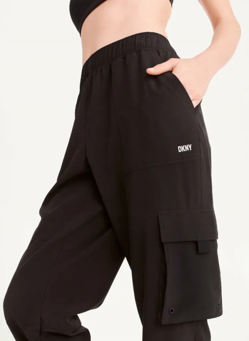 Black Women's Dkny Cargo Jogger Pockets Pants | 1947WDKJN