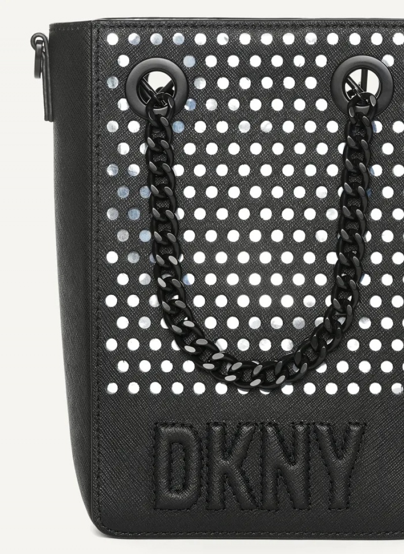 Black Women's Dkny Essex Saffiano North-South Crossbody Bags | 3025XMATI