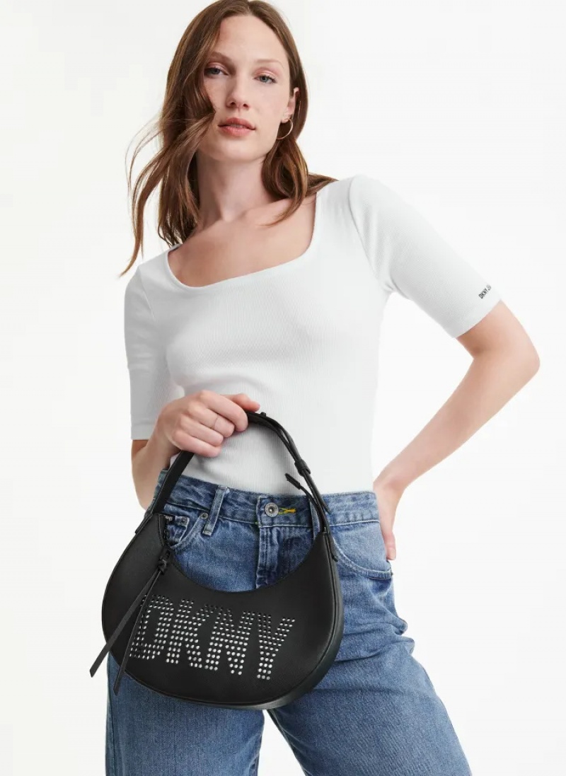 Black Women's Dkny Essex Saffiano Shoulder Bag | 5163YDTAC