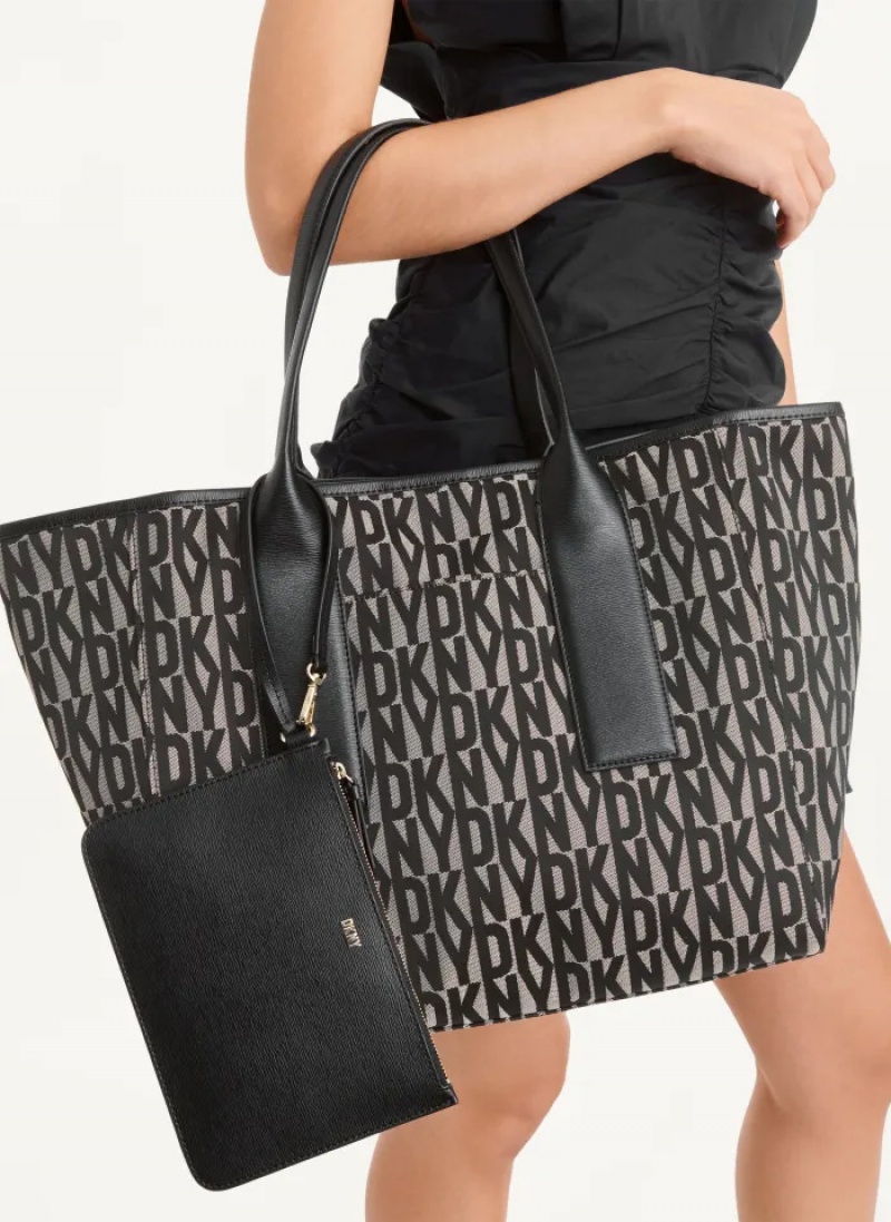 Black Women's Dkny Grayson Large Tote Bags | 2795JNPDS