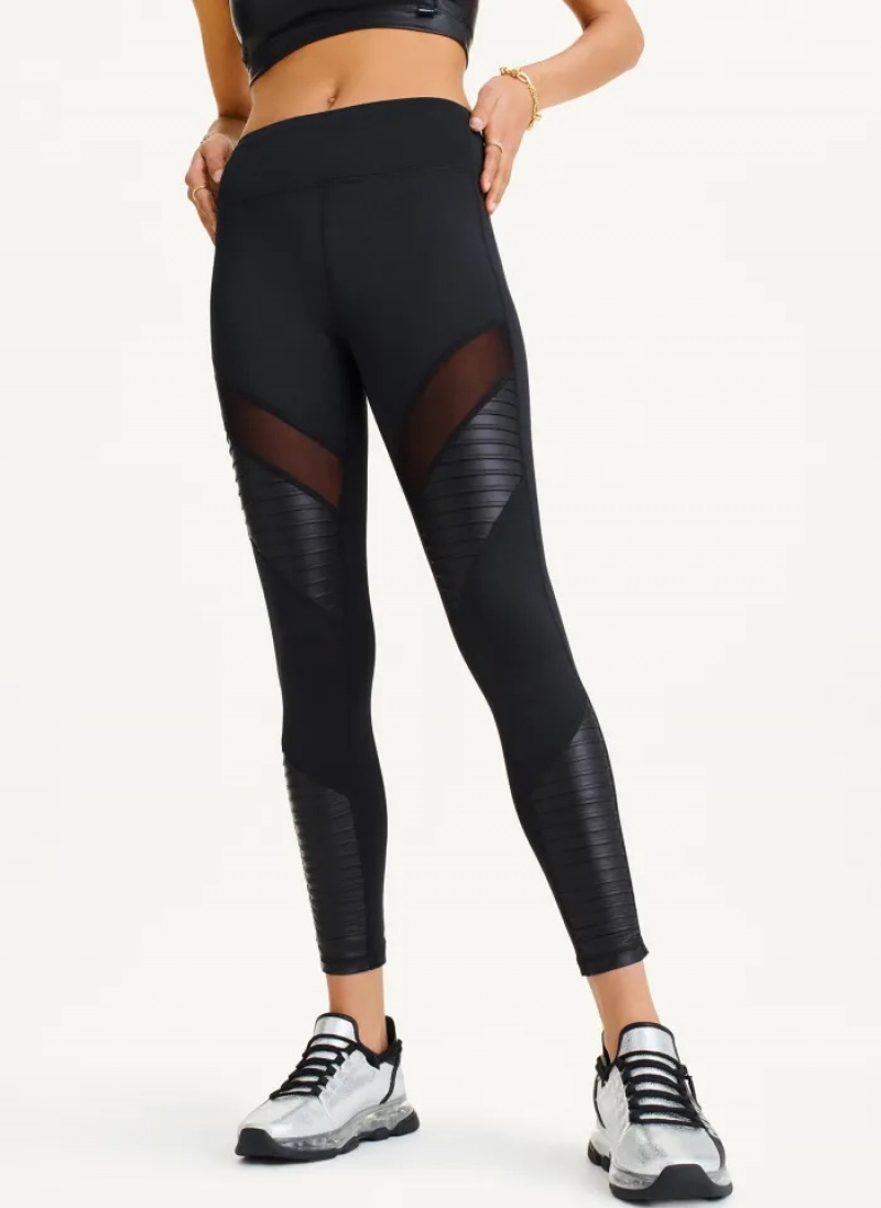 Black Women's Dkny High Waisted Moto Leggings | 4531XDAVQ